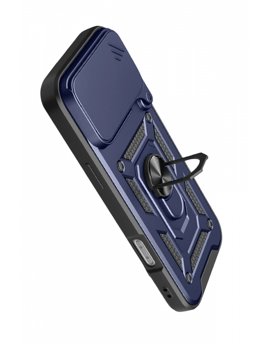 Newface Apple iPhone 17 Pro Max Pars Lens Yüzüklü Silikon - Lacivert