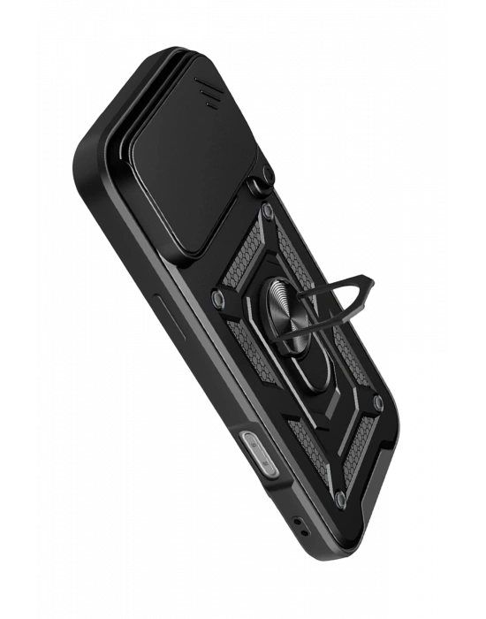 Newface Apple iPhone 17 Pro Max Pars Lens Yüzüklü Silikon - Siyah