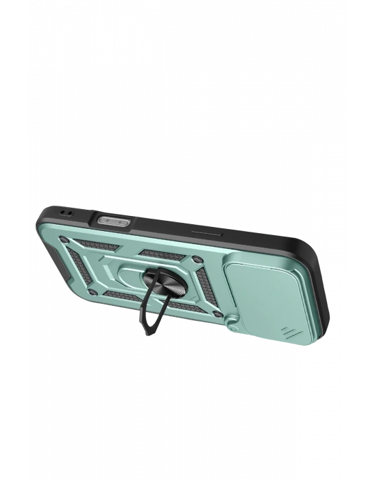 Newface Apple iPhone 17 Pro Max Pars Lens Yüzüklü Silikon - Yeşil