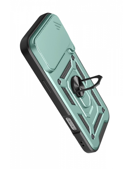 Newface Apple iPhone 17 Pro Max Pars Lens Yüzüklü Silikon - Yeşil