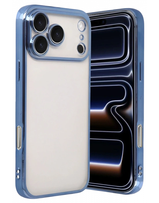 Newface Apple iPhone 17 Pro Max Razer Lensli Silikon - Açık Mavi