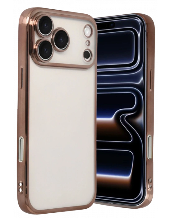 Newface Apple iPhone 17 Pro Max Razer Lensli Silikon - Çöl Titanyum