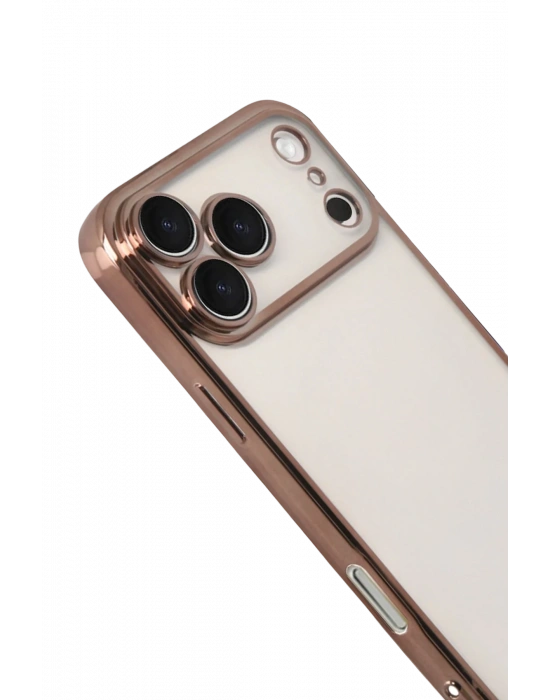 Newface Apple iPhone 17 Pro Max Razer Lensli Silikon - Çöl Titanyum