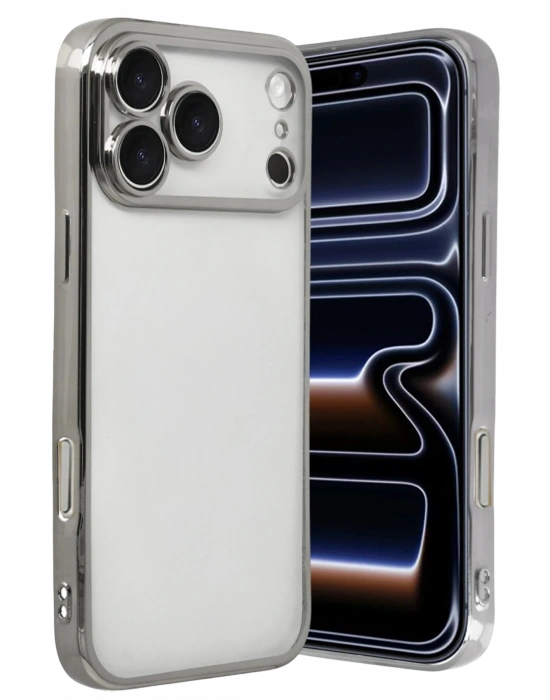 Newface Apple iPhone 17 Pro Max Razer Lensli Silikon - Gümüş