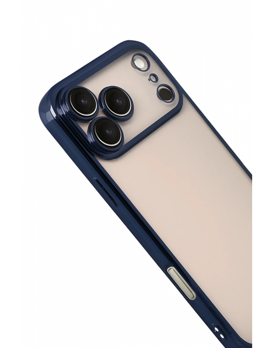 Newface Apple iPhone 17 Pro Max Razer Lensli Silikon - Lacivert