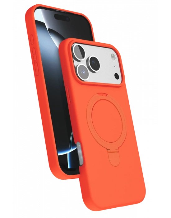 Newface Apple iPhone 17 Pro Max Regal Magsafe Standlı Kapak - Turuncu