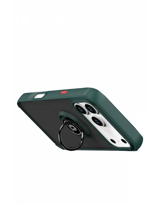 Newface Apple iPhone 17 Pro Montreal Yüzüklü Silikon Kapak - Yeşil