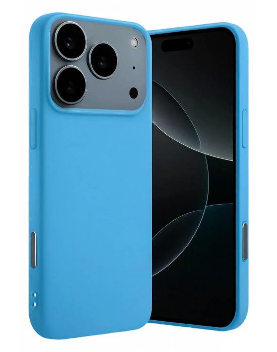 Newface Apple iPhone 17 Pro Nano içi Kadife Silikon - Mavi