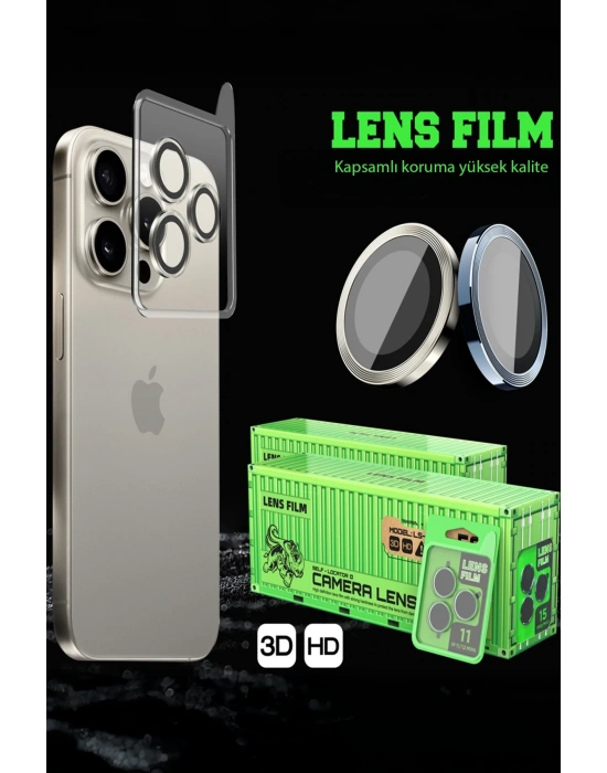 Newface Apple iPhone 17 Pro Raze Metal Kamera Lens - Gümüş