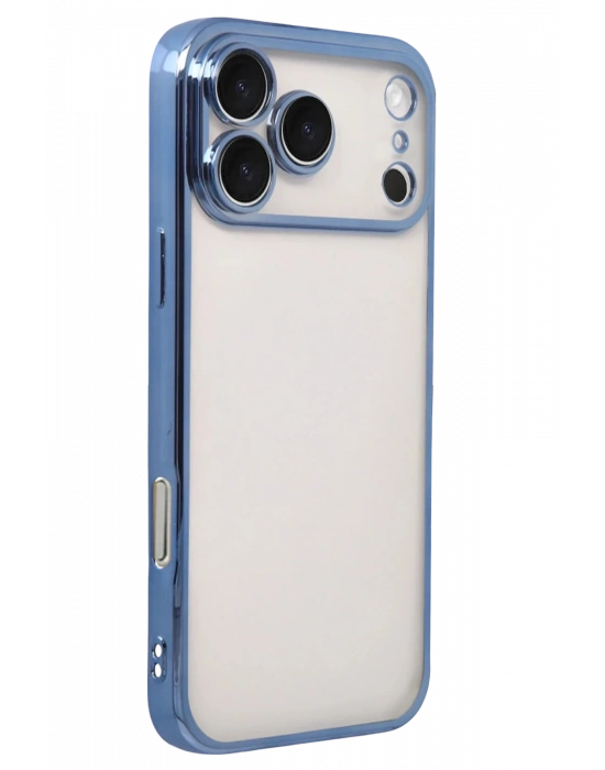 Newface Apple iPhone 17 Pro Razer Lensli Silikon - Açık Mavi