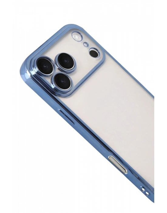 Newface Apple iPhone 17 Pro Razer Lensli Silikon - Açık Mavi