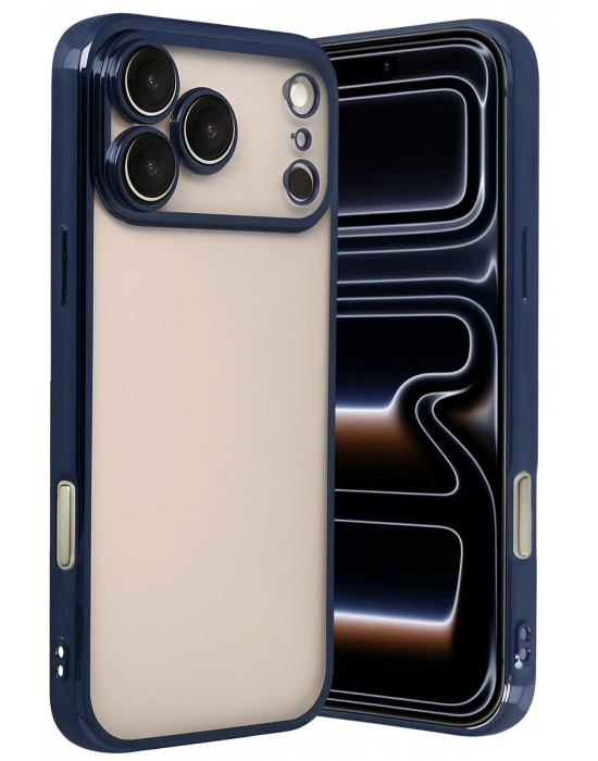 Newface Apple iPhone 17 Pro Razer Lensli Silikon - Lacivert