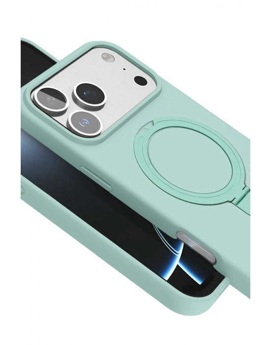 Newface Apple iPhone 17 Pro Regal Magsafe Standlı Kapak - Su Yeşili