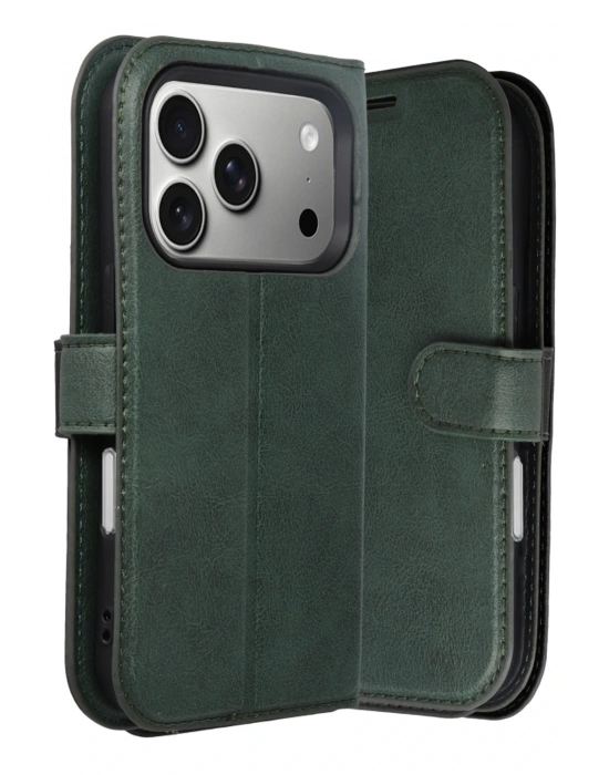 Newface Apple iPhone 17 Pro Trend S Plus Kapaklı Kılıf - Yeşil