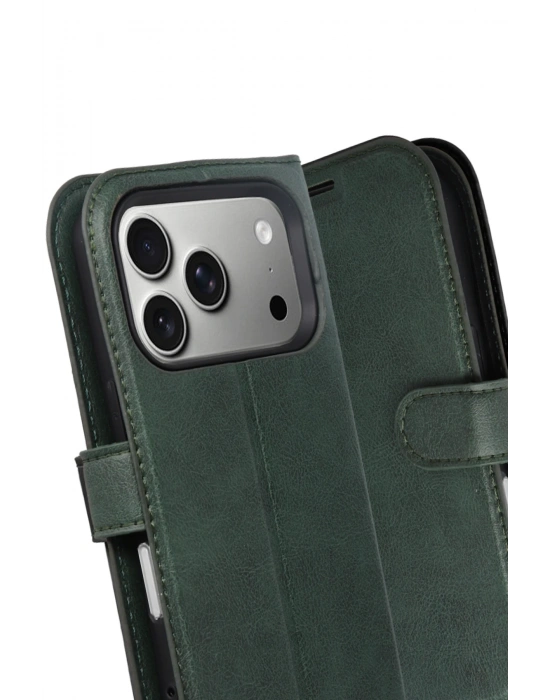 Newface Apple iPhone 17 Pro Trend S Plus Kapaklı Kılıf - Yeşil