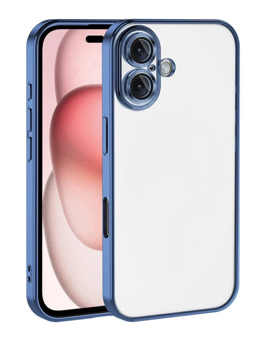 Newface Apple iPhone 17 Razer Lensli Silikon - Açık Mavi