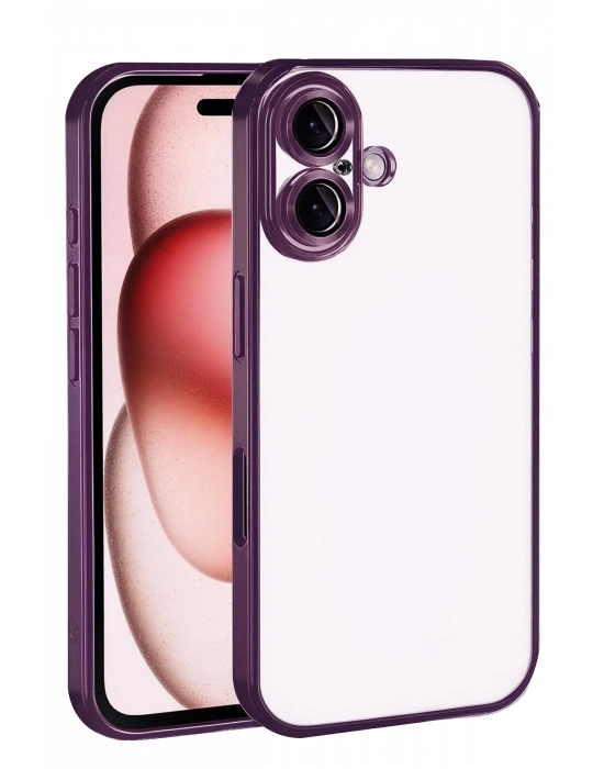 Newface Apple iPhone 17 Razer Lensli Silikon - Açık Mor