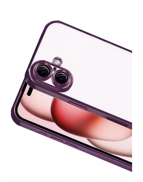 Newface Apple iPhone 17 Razer Lensli Silikon - Açık Mor