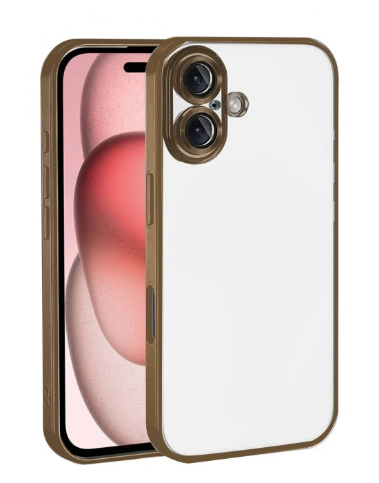 Newface Apple iPhone 17 Razer Lensli Silikon - Çöl Titanyum