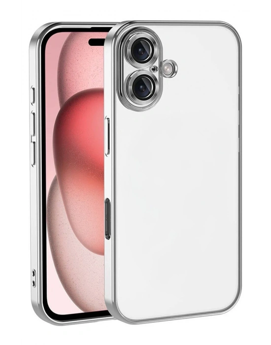 Newface Apple iPhone 17 Razer Lensli Silikon - Gümüş