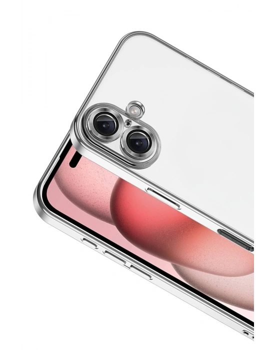 Newface Apple iPhone 17 Razer Lensli Silikon - Gümüş