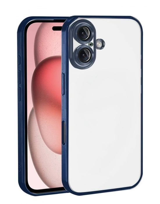 Newface Apple iPhone 17 Razer Lensli Silikon - Lacivert