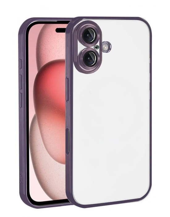 Newface Apple iPhone 17 Razer Lensli Silikon - Mor