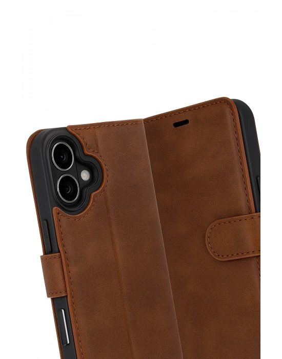 Newface Apple iPhone 17 Trend S Plus Kapaklı Kılıf - Taba