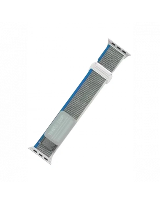 Newface Apple Watch 38mm Alice Kumaş Kordon - Mavi-Gri