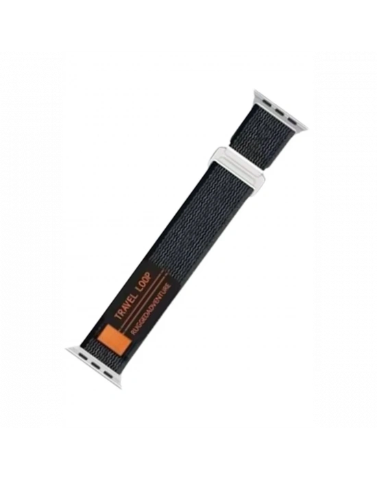 Newface Apple Watch 38mm Alice Kumaş Kordon - Siyah-Gri