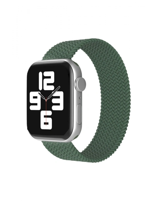 Newface Apple Watch 38mm Ayarlı Solo Silikon Kordon - Haki Yeşil