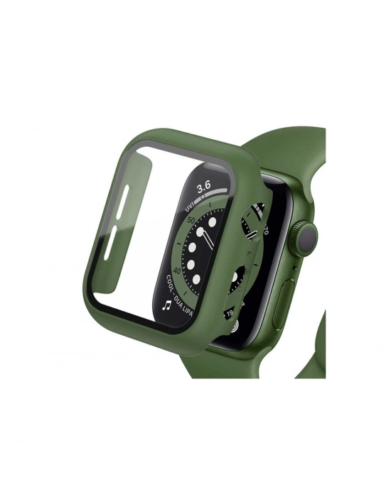 Newface Apple Watch 38mm Camlı Kasa Ekran Koruyucu - Koyu Yeşil