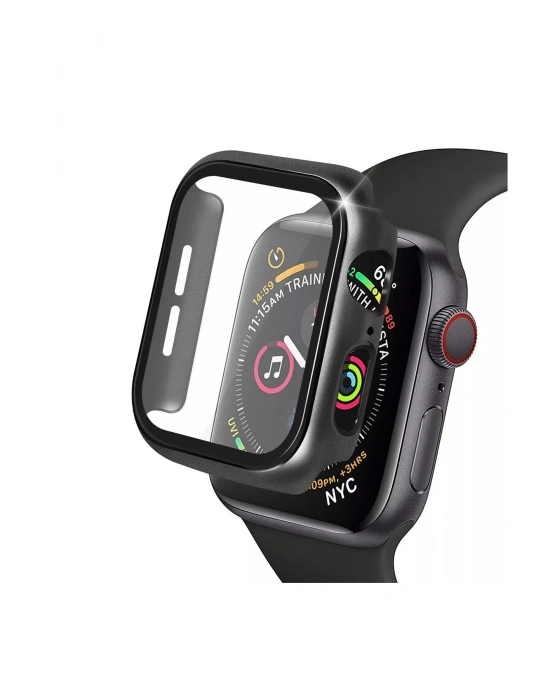 Newface Apple Watch 38mm Camlı Kasa Ekran Koruyucu - Siyah