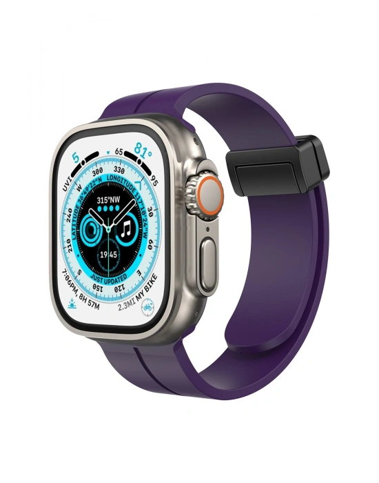 Newface Apple Watch 38mm KR412 Elegance Stylısh Kordon - Derin Mor