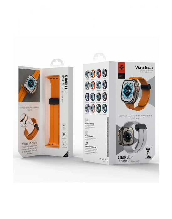 Newface Apple Watch 38mm KR412 Elegance Stylısh Kordon - Turuncu