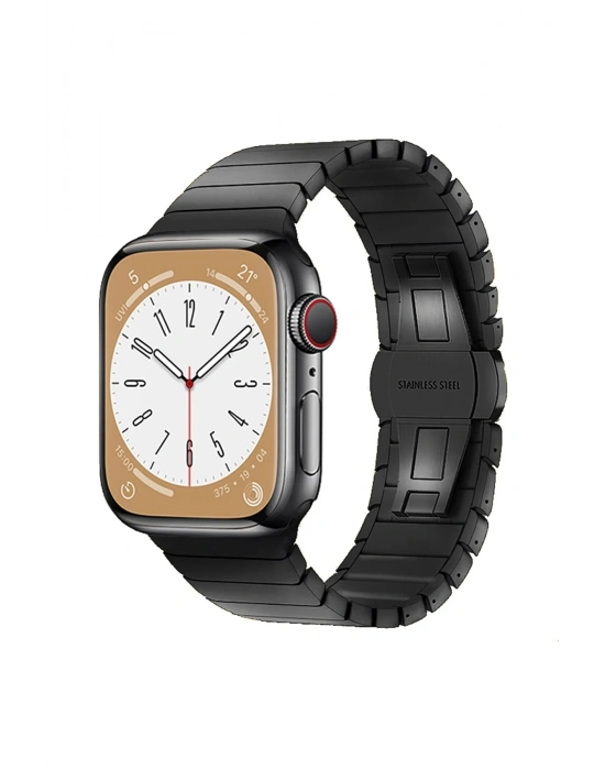 Newface Apple Watch 38mm KR413 Fine Steel Kordon - Siyah