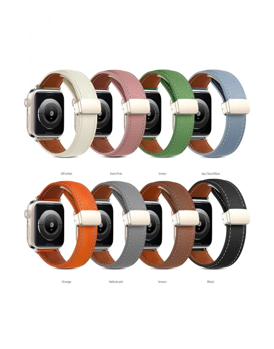 Newface Apple Watch 38mm KR414 Daks Deri Kordon - Siyah