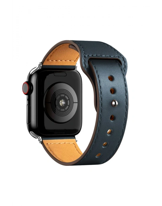 Newface Apple Watch 38mm KR415 Luaz Deri Kordon - Lacivert