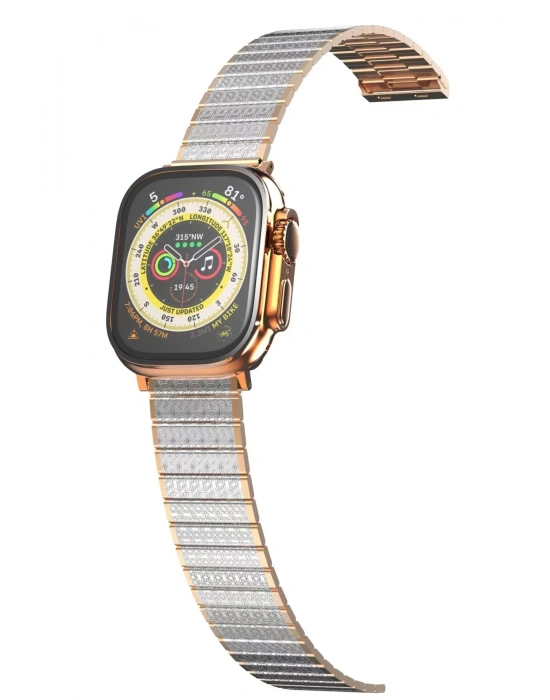 Newface Apple Watch 38mm Made Metal Kordon - Gümüş-Rose Gold