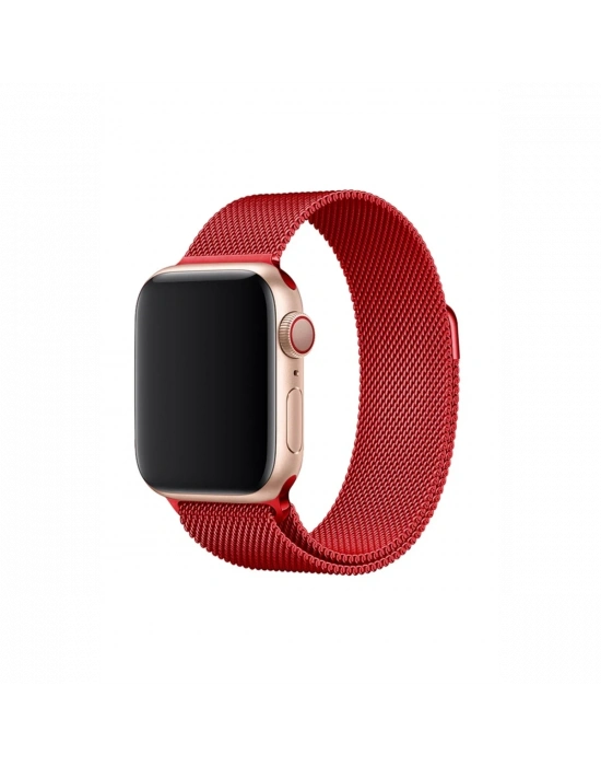 Newface Apple Watch 38mm Metal Mıknatıslı Kordon - Kırmızı