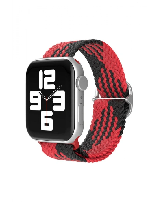 Newface Apple Watch 38mm Star Kordon - Kırmızı-Siyah