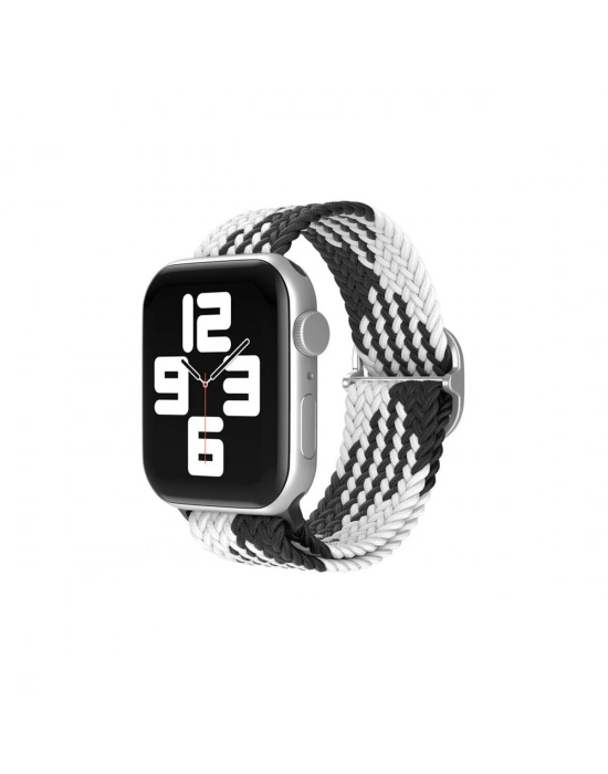 Newface Apple Watch 38mm Star Kordon - Siyah-Beyaz