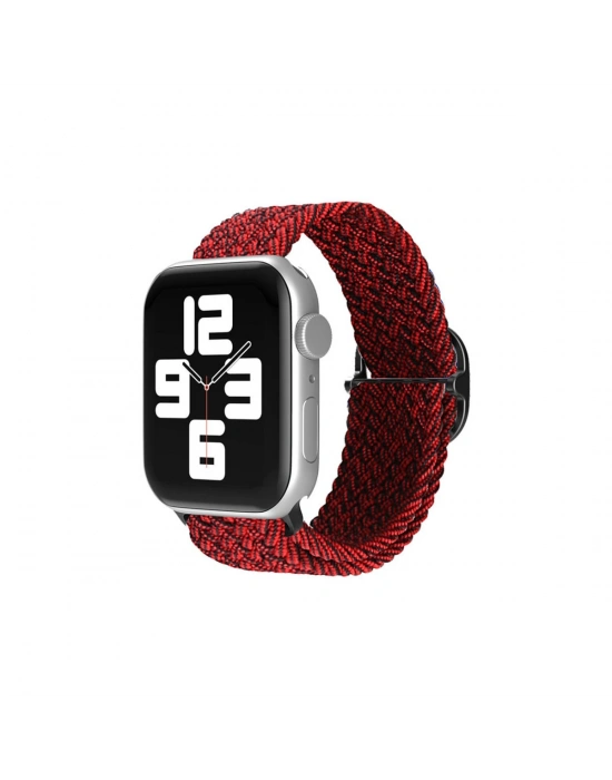 Newface Apple Watch 38mm Star Kordon - Siyah-Bordo