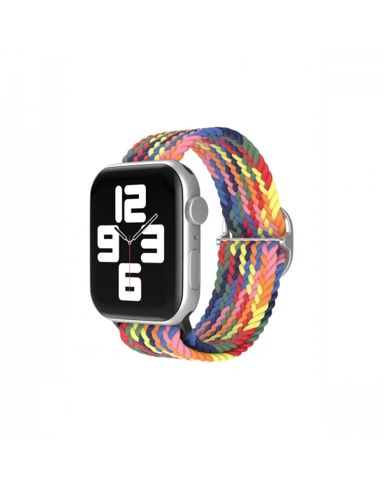 Newface Apple Watch 38mm Star Kordon - Siyah-Kırmızı-Sarı