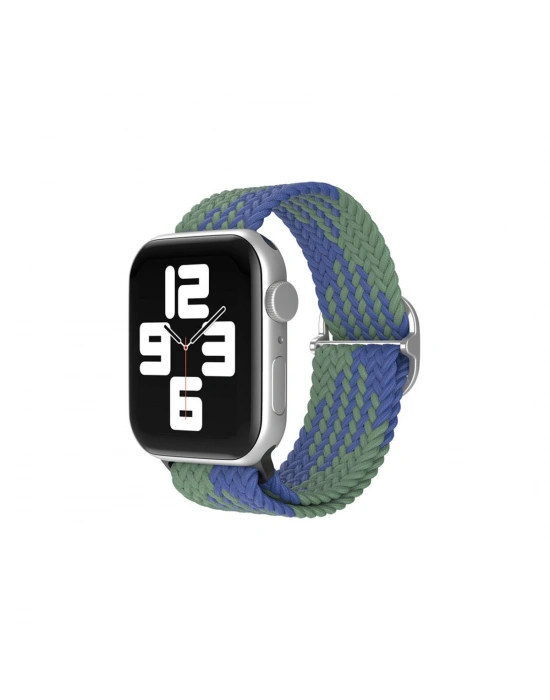 Newface Apple Watch 38mm Star Kordon - Yeşil-Lacivert