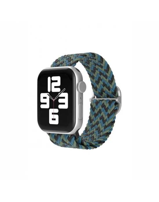 Newface Apple Watch 38mm Star Kordon - Zigzag Mavi-Yeşil
