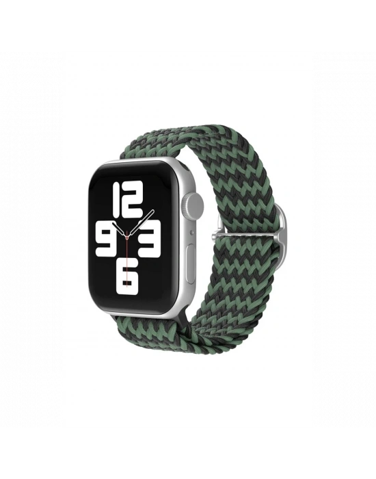 Newface Apple Watch 38mm Star Kordon - Zigzag Yeşil-Siyah