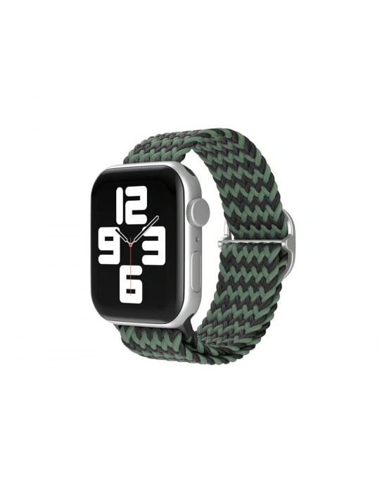 Newface Apple Watch 38mm Star Kordon - Zigzag Yeşil-Siyah