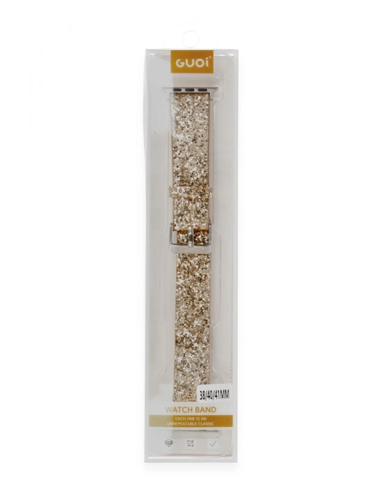 Newface Apple Watch 38mm Starry Taşlı Kordon - Gold