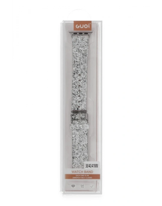 Newface Apple Watch 38mm Starry Taşlı Kordon - Gümüş